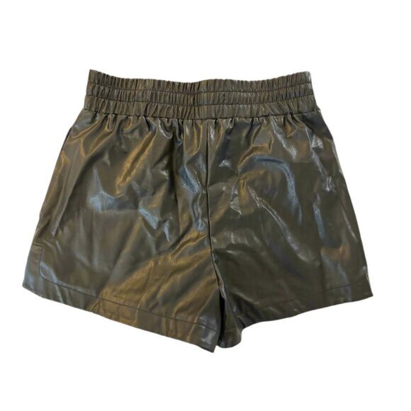 Deluc Black Vegan Leather Shorts  Medium - Picture 4 of 6